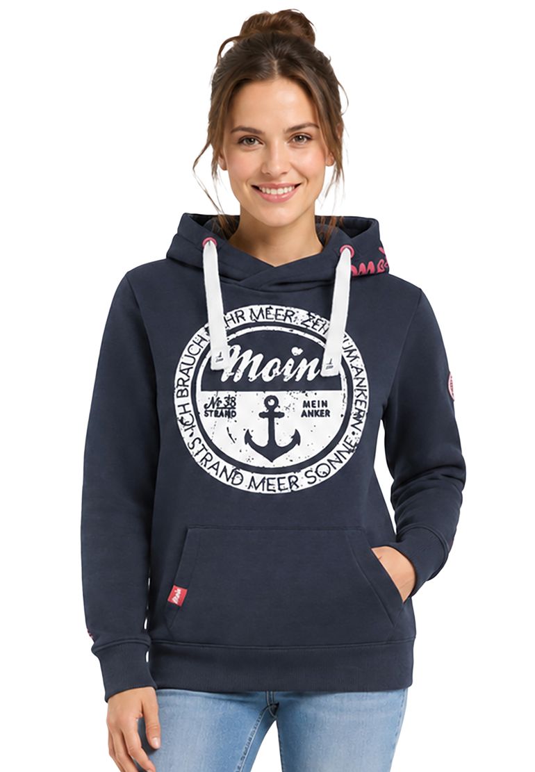 Eight 2 Nine Kapuzenpullover Spruch Print Design Kängurutasche Kapuze – Blau, Bild 2