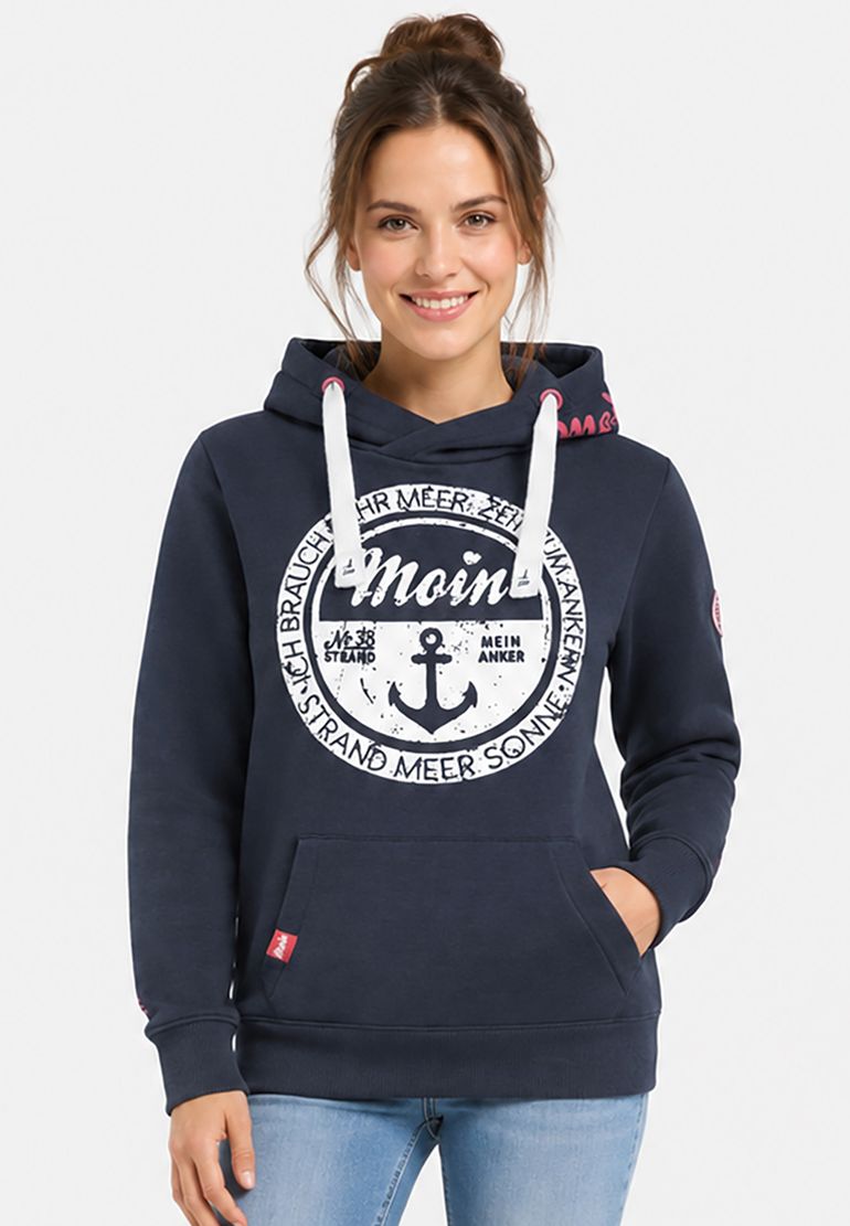 Eight 2 Nine Kapuzenpullover Spruch Print Design Kängurutasche Kapuze – Blau, Bild 1