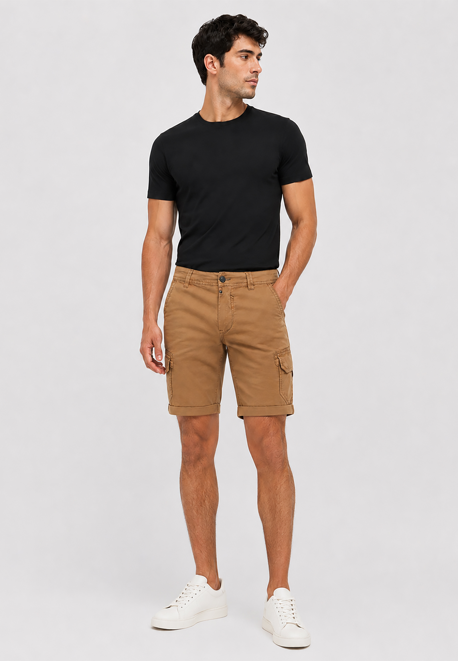 Timezone Timezone Moderne Cargoshorts Eingrifftaschen Slim Fit Sommer – Braun, Bild 2