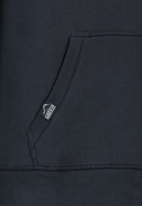 Sublevel Sublevel Kapuzenpullover Bergmotiv Eingrifftasche Rippbündchen – Blau, Bild 5