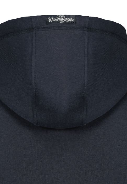 Sublevel Sublevel Kapuzenpullover Bergmotiv Eingrifftasche Rippbündchen – Blau, Bild 8