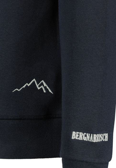 Sublevel Sublevel Kapuzenpullover Bergmotiv Eingrifftasche Rippbündchen – Blau, Bild 7