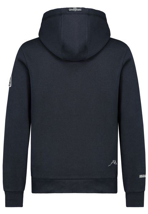 Sublevel Sublevel Kapuzenpullover Bergmotiv Eingrifftasche Rippbündchen – Blau, Bild 9