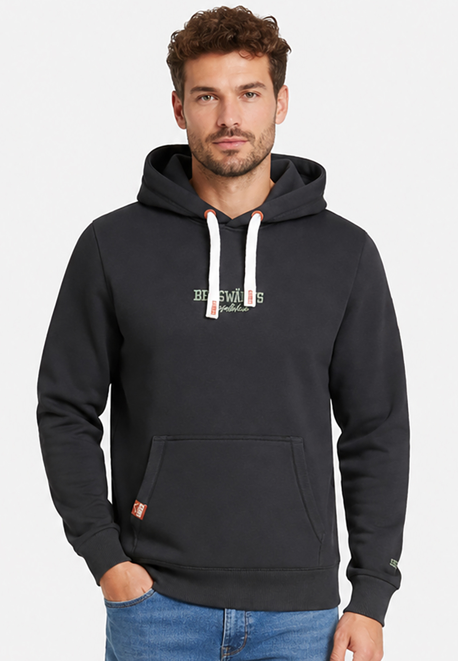 Lässiger Langarm Kapuzenpullover Motivprint Kängurutasche Lässiger Langarm Kapuzenpullover Motivprint Kängurutasche