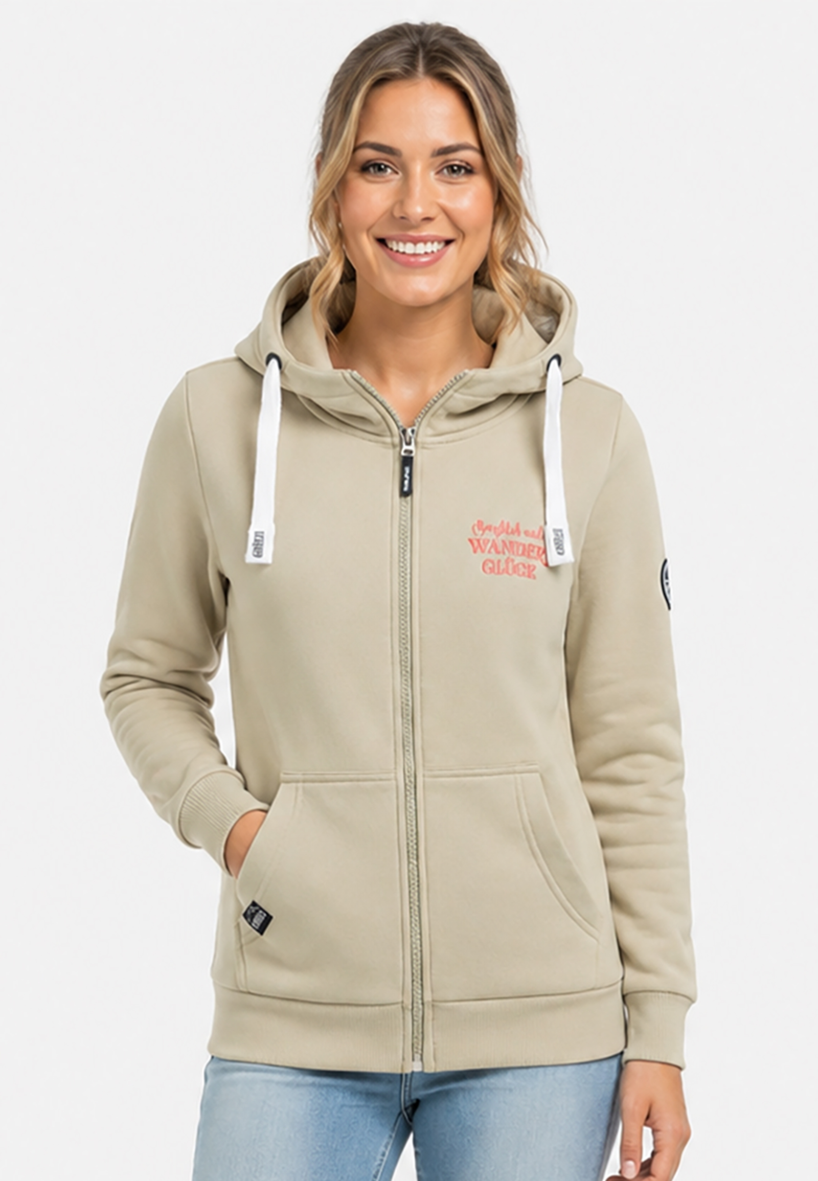 Kapuzenpullover Eingrifftaschen Reißverschluss Stickerei Kapuzenpullover Eingrifftaschen Reißverschluss Stickerei