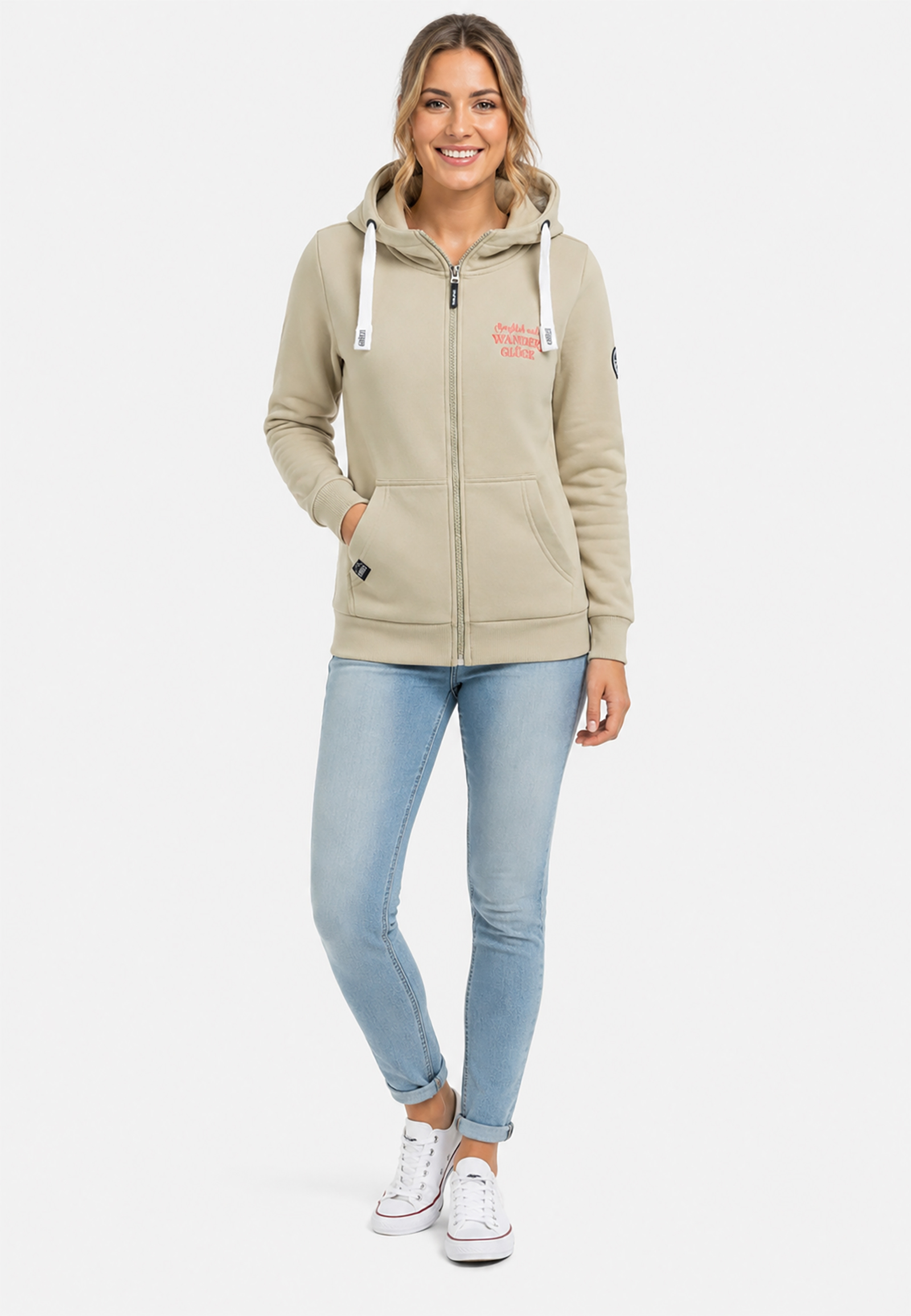 Kapuzenpullover Eingrifftaschen Reißverschluss Stickerei Kapuzenpullover Eingrifftaschen Reißverschluss Stickerei