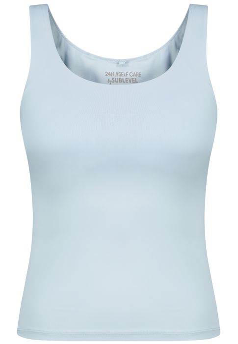 Sublevel Unifarbenes Trägertop 2er-Set Integriertes BH-Top Rundhals – Schwarz-Blau, Bild 3