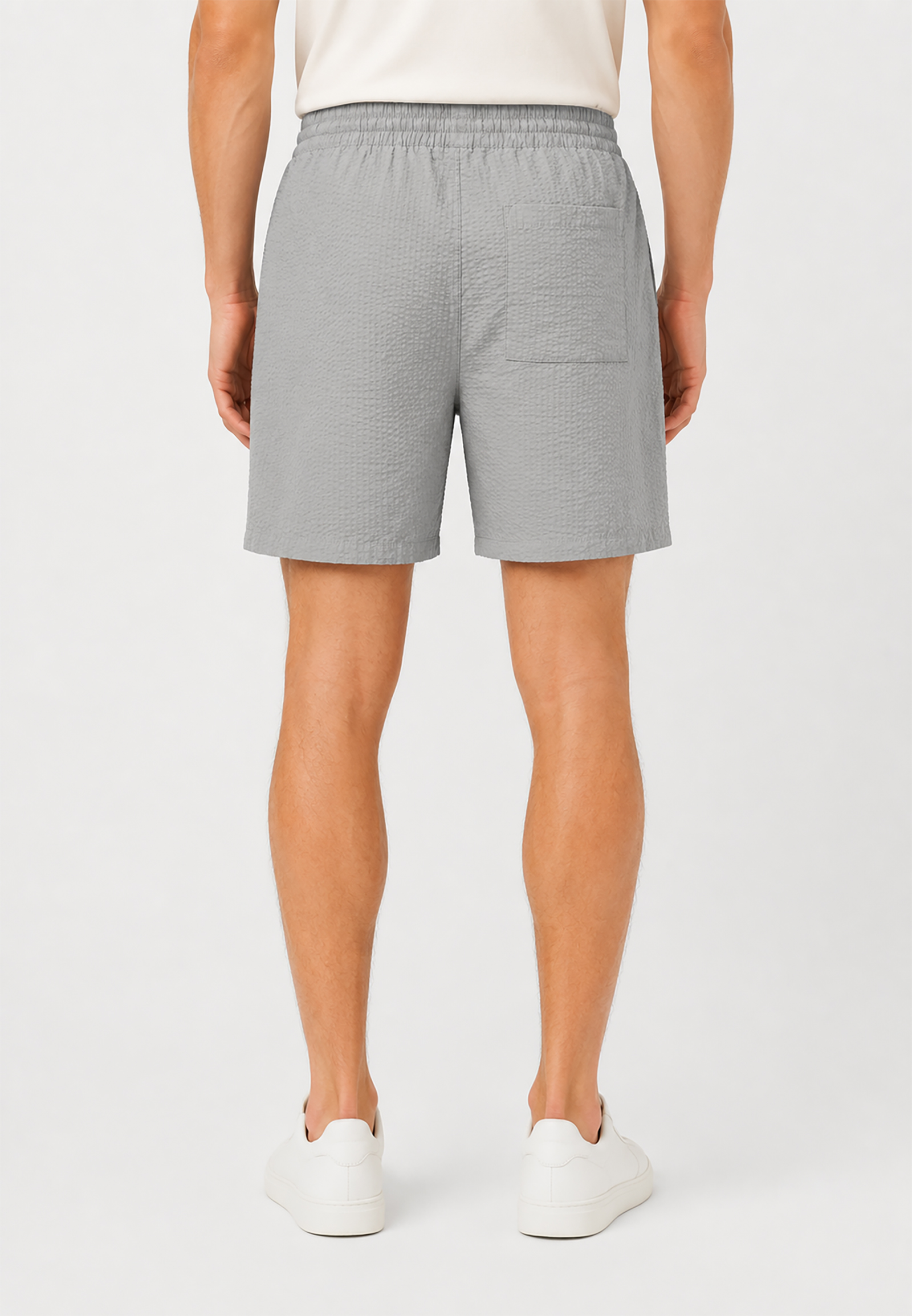 Einfarbige Shorts Eingrifftaschen Elastischer Bund Einfarbige Shorts Eingrifftaschen Elastischer Bund