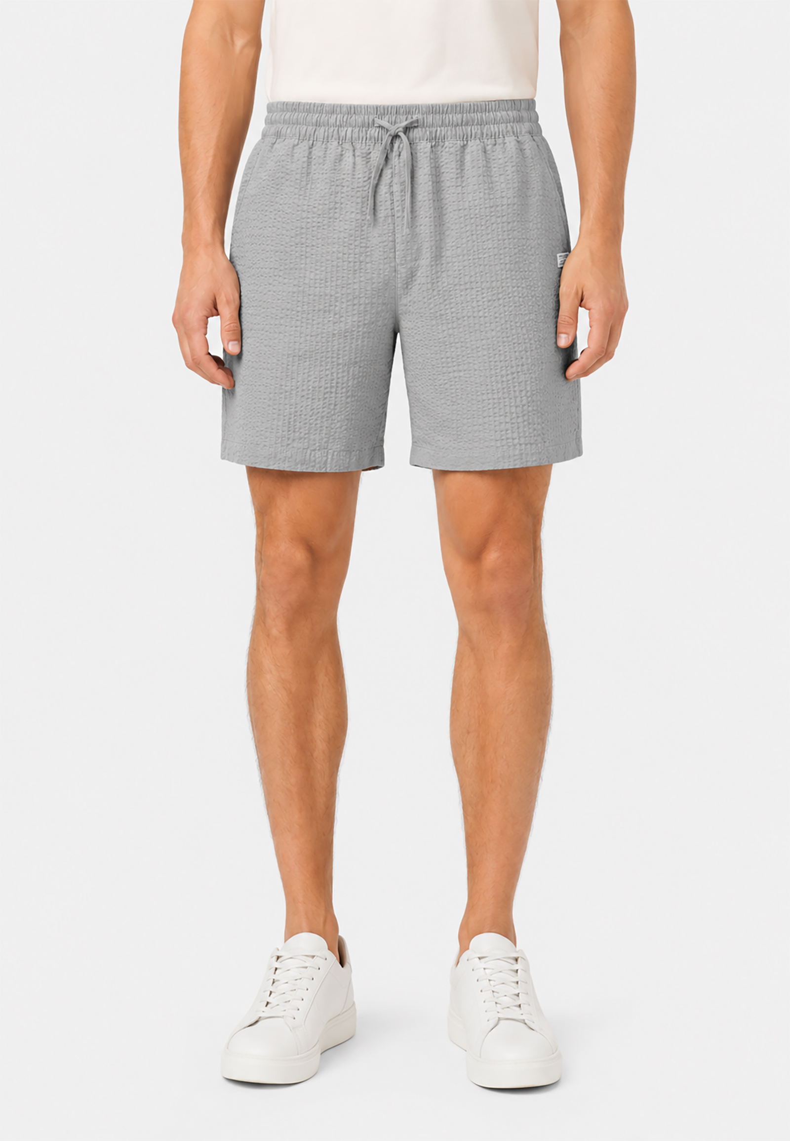 Einfarbige Shorts Eingrifftaschen Elastischer Bund Einfarbige Shorts Eingrifftaschen Elastischer Bund