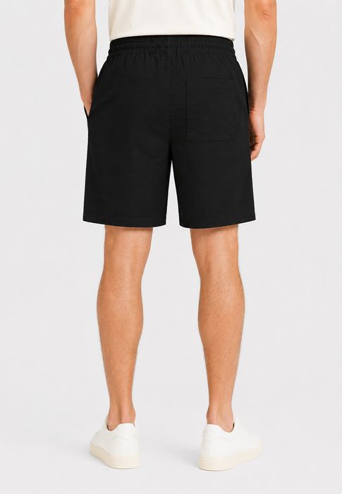 Sublevel Sublevel Einfarbige Shorts Eingrifftaschen Elastischer Bund – Schwarz, Bild 7
