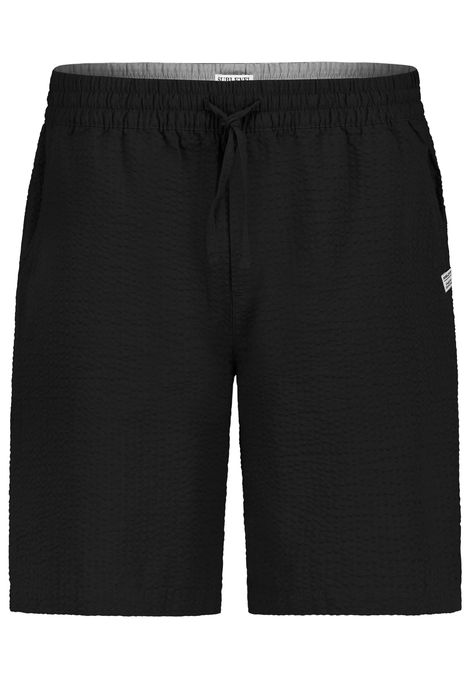 Sublevel Sublevel Einfarbige Shorts Eingrifftaschen Elastischer Bund – Schwarz, Bild 2