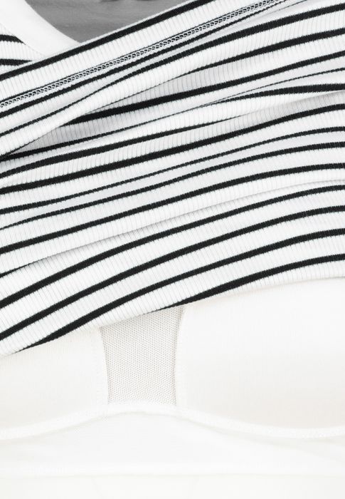 Sublevel Gestreiftes Ärmelloses Tanktop 2er-Set Integriertes BH-Top – Schwarz-Weiß, Bild 6