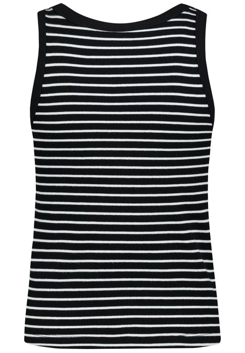 Sublevel Gestreiftes Ärmelloses Tanktop 2er-Set Integriertes BH-Top – Schwarz-Beige, Bild 8