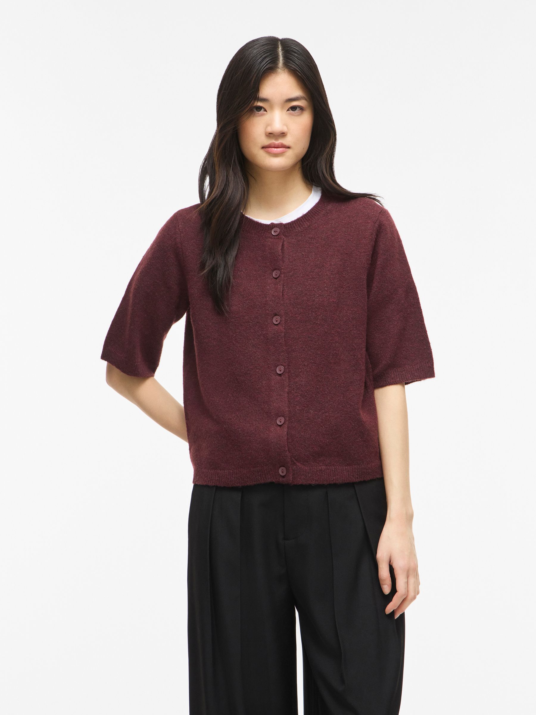 14113226_5022314_2.jpg Stilvoller Cardigan Rundhalsausschnitt Knopfleiste