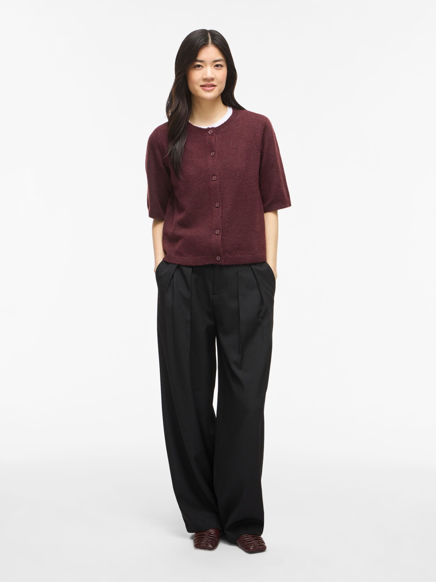 14113226_5022314_4.jpg Stilvoller Cardigan Rundhalsausschnitt Knopfleiste