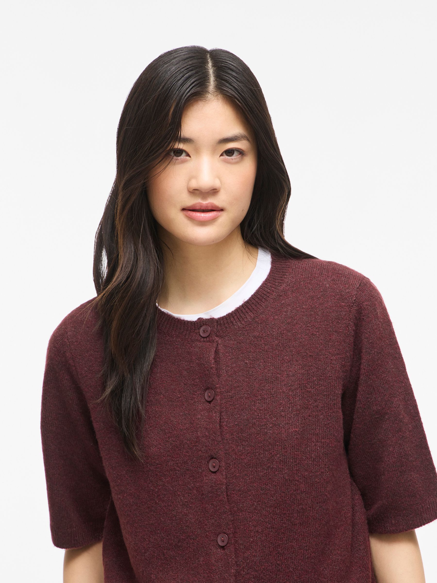 14113226_5022314_5.jpg Stilvoller Cardigan Rundhalsausschnitt Knopfleiste
