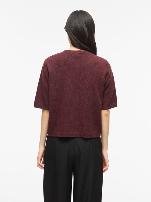 Vila Stilvoller Cardigan Rundhalsausschnitt Knopfleiste – Rot, Bild 7