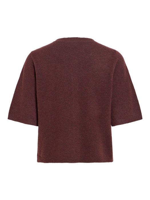 Vila Stilvoller Cardigan Rundhalsausschnitt Knopfleiste – Rot, Bild 8