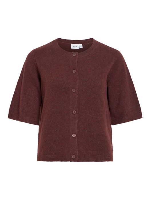 Vila Stilvoller Cardigan Rundhalsausschnitt Knopfleiste – Rot, Bild 6