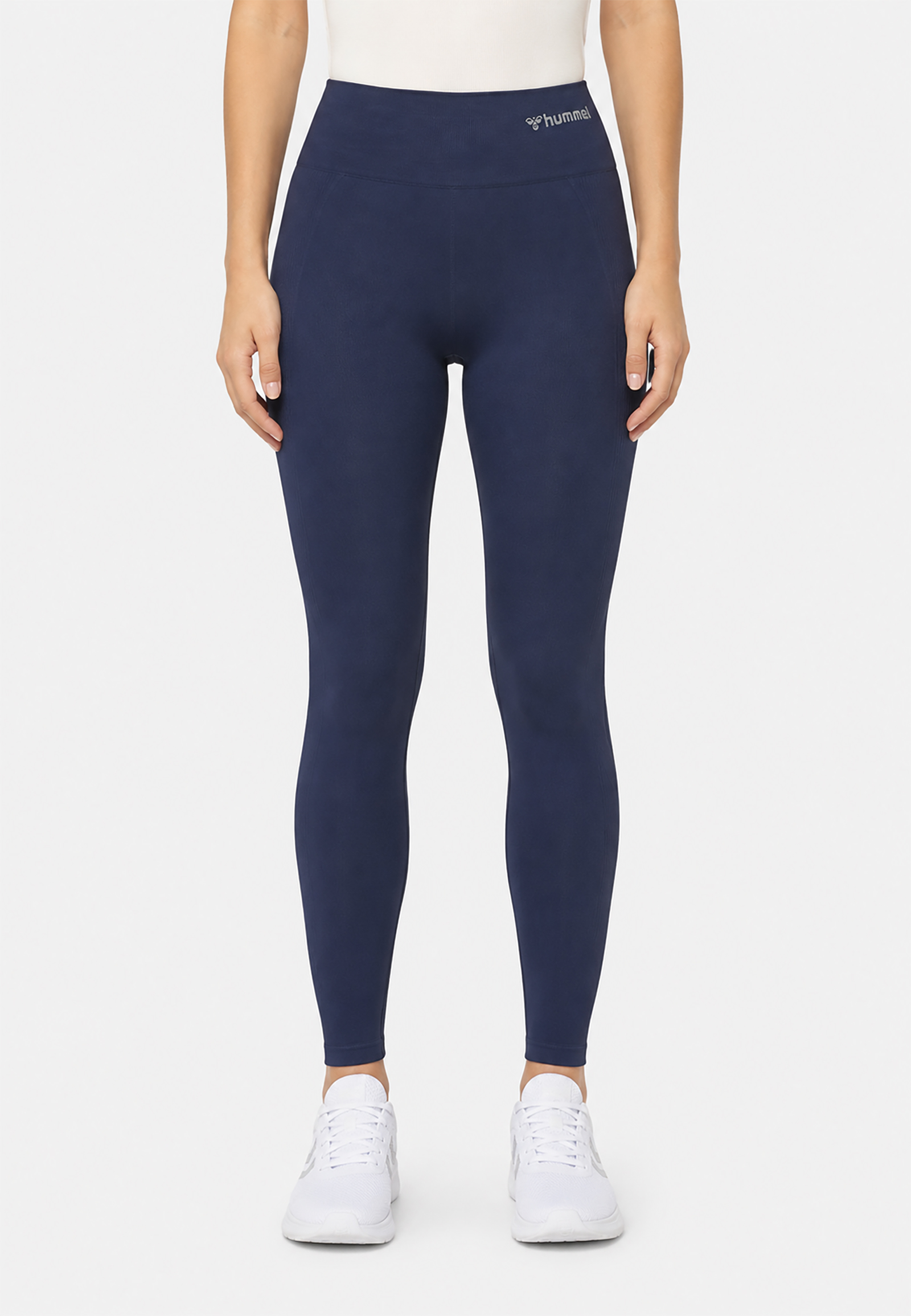 Sportleggings Hoher Schnitt Elastischer Bund Einfarbig Sportleggings Hoher Schnitt Elastischer Bund Einfarbig