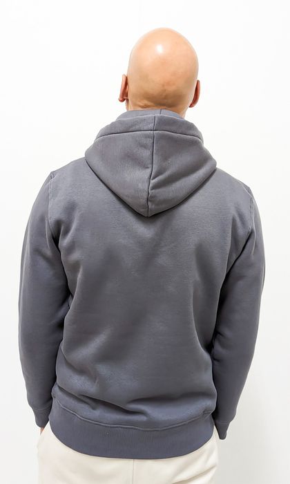 Alpha Industries Kapuzenpullover Regular Fit Logoprint Kängurutasche Langarm – Anthrazit, Bild 4