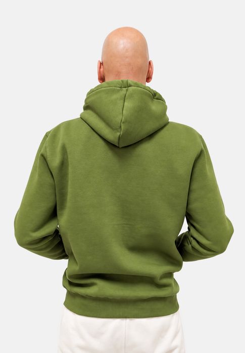 Alpha Industries Kapuzenpullover Regular Fit Logoprint Kängurutasche Langarm – Grün, Bild 4