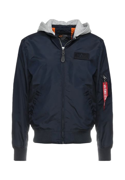 Alpha Industries Stillvolle Bomberjacke Reißverschluss, Farbe: Blau