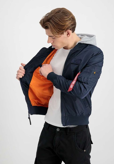 Alpha Industries Alpha Industries Stillvolle Bomberjacke Reißverschluss – Blau, Bild 5