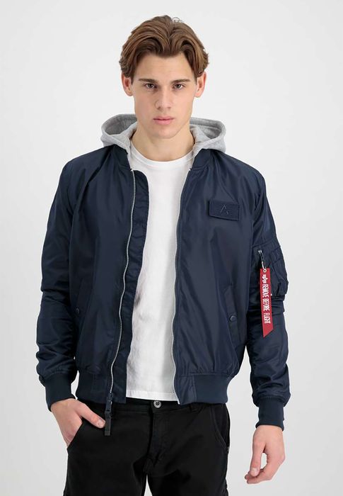 Alpha Industries Alpha Industries Stillvolle Bomberjacke Reißverschluss – Blau, Bild 4