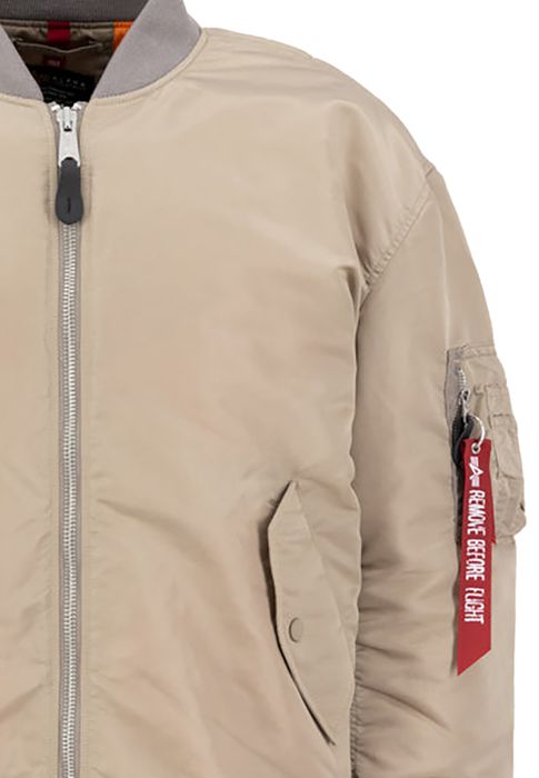 Alpha Industries Alpha Industries Bomberjacke Loose Fit Rippkragen Pattentaschen – Beige, Bild 4