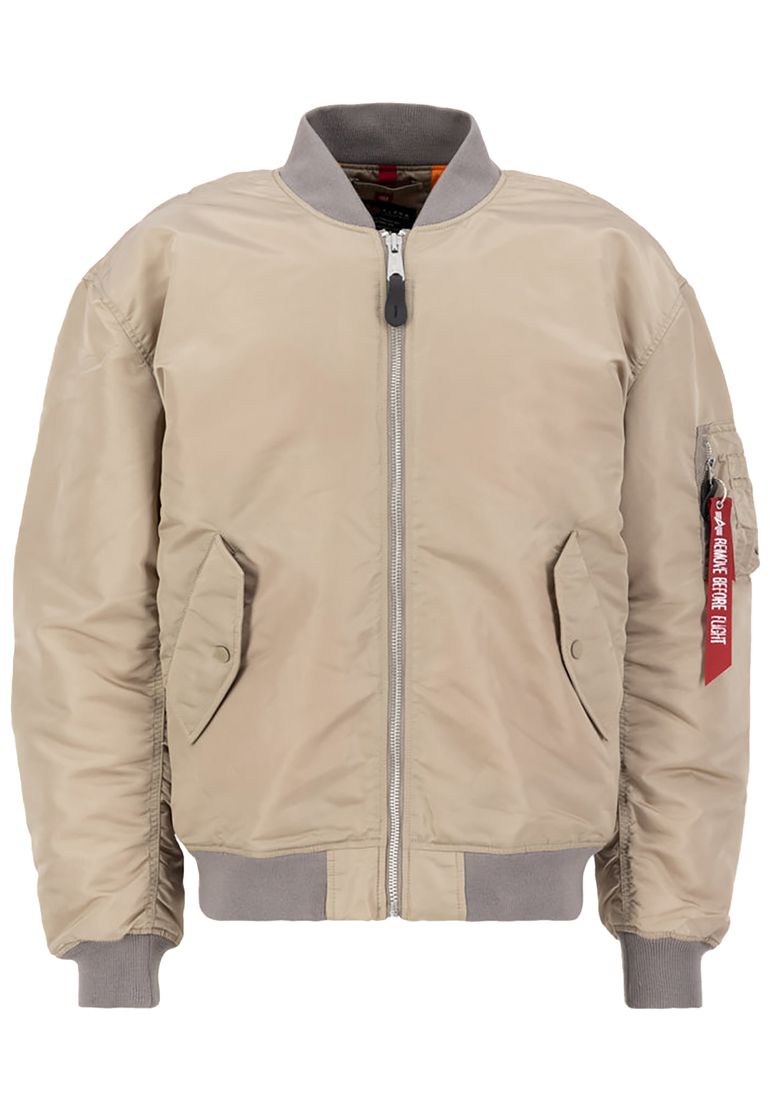 Alpha Industries Alpha Industries Bomberjacke Loose Fit Rippkragen Pattentaschen – Beige, Bild 1