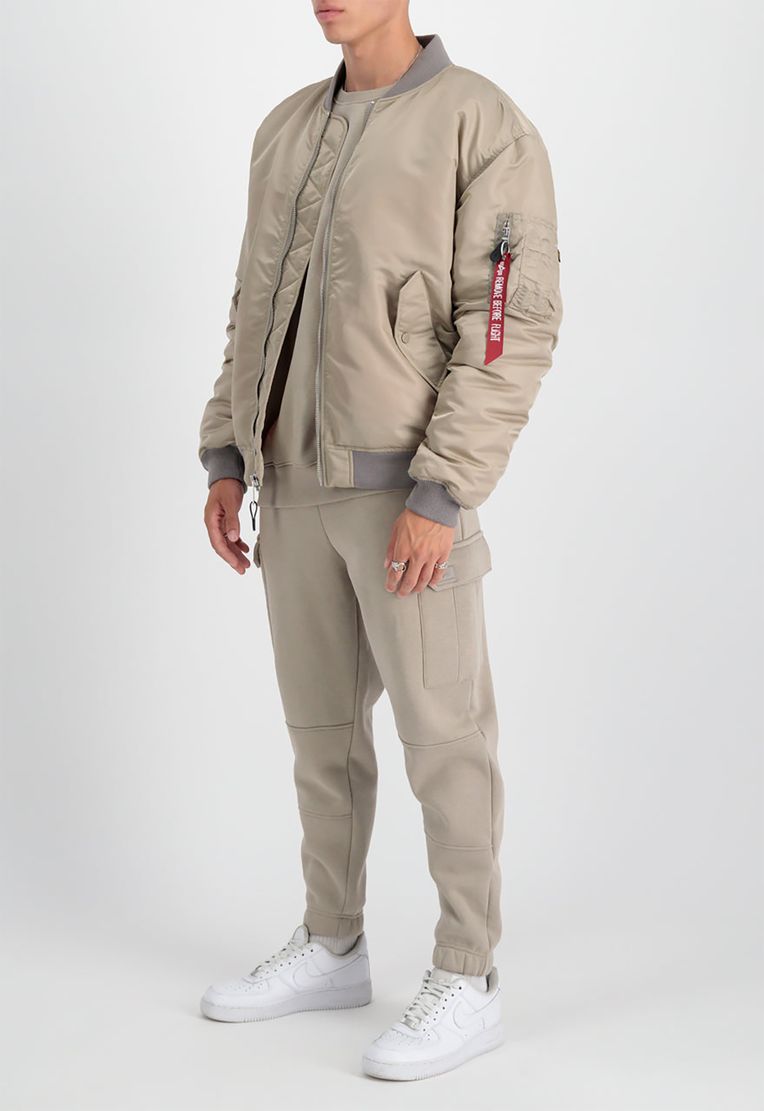 Alpha Industries Alpha Industries Bomberjacke Loose Fit Rippkragen Pattentaschen – Beige, Bild 2