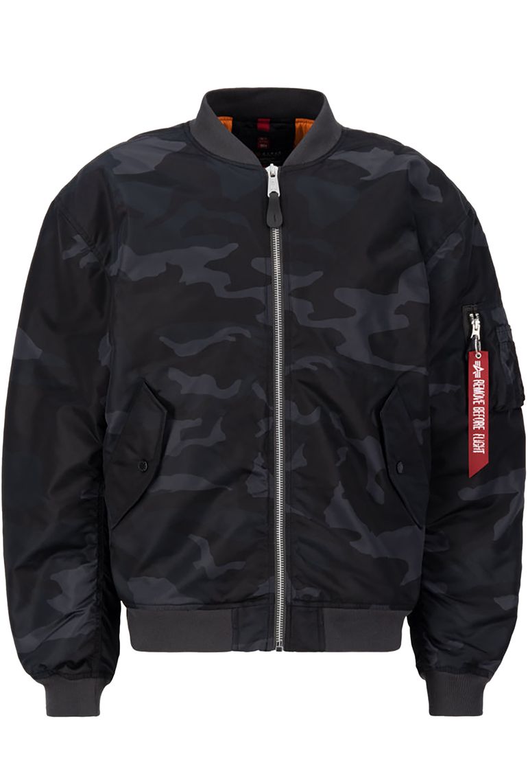 Alpha Industries Alpha Industries Bomberjacke Loose Fit Rippkragen Pattentaschen – Camouflage, Bild 1