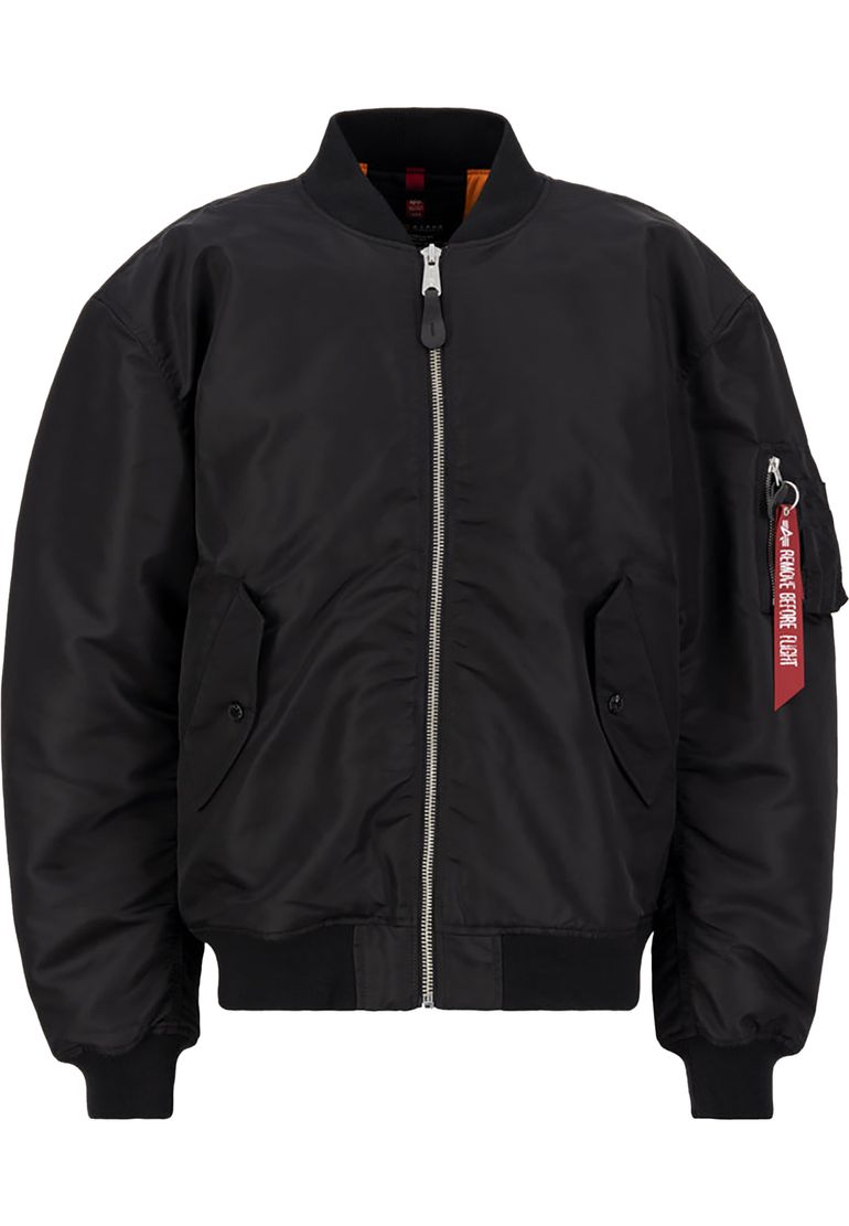 Alpha Industries Alpha Industries Bomberjacke Loose Fit Rippkragen Pattentaschen – Schwarz, Bild 1
