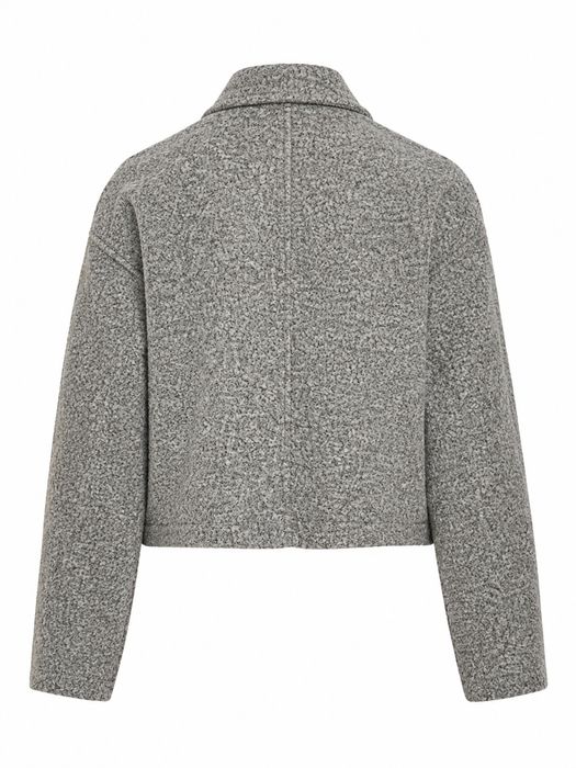 Vila Kurzjacke Reißverschluss Unifarben Langarm Elegant – Grau, Bild 8