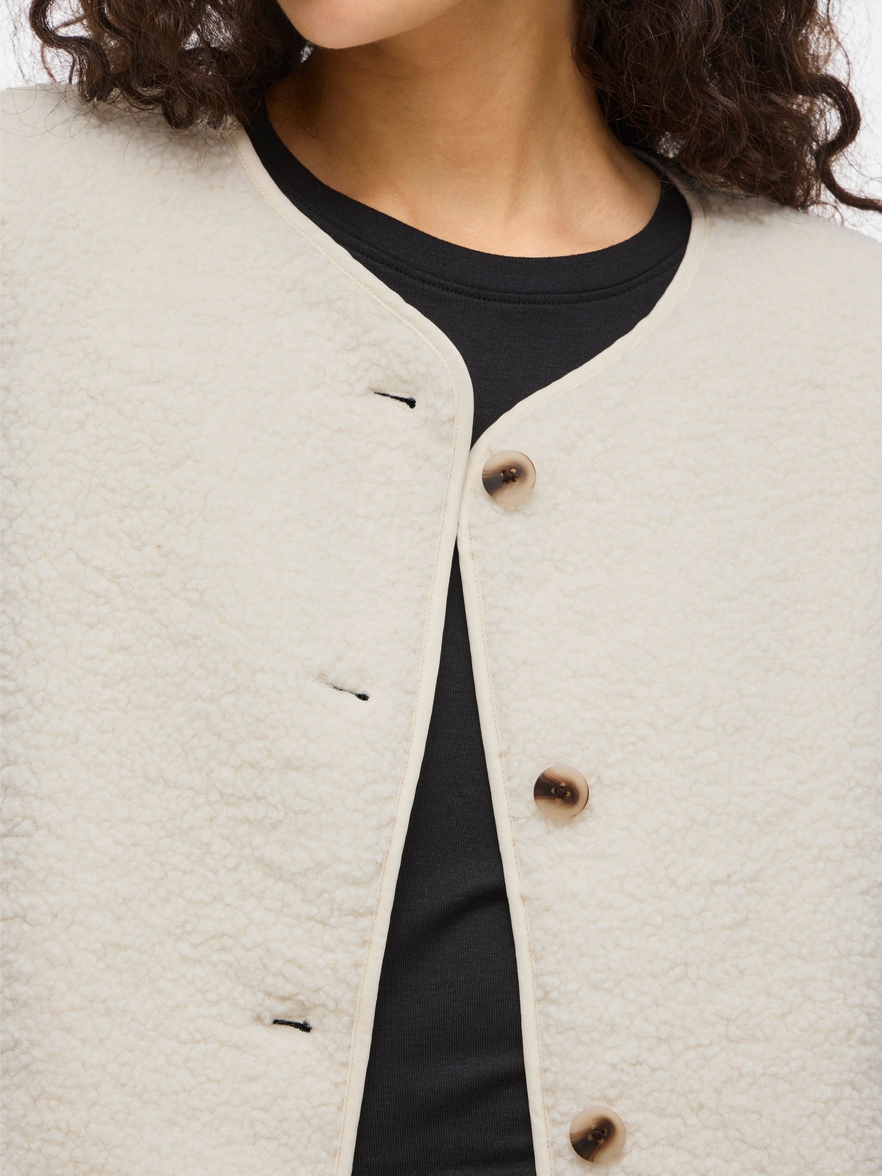 14104855_4889828_3.jpg Teddyjacke Knopflose Rundhalsausschnitt Eingrifftaschen