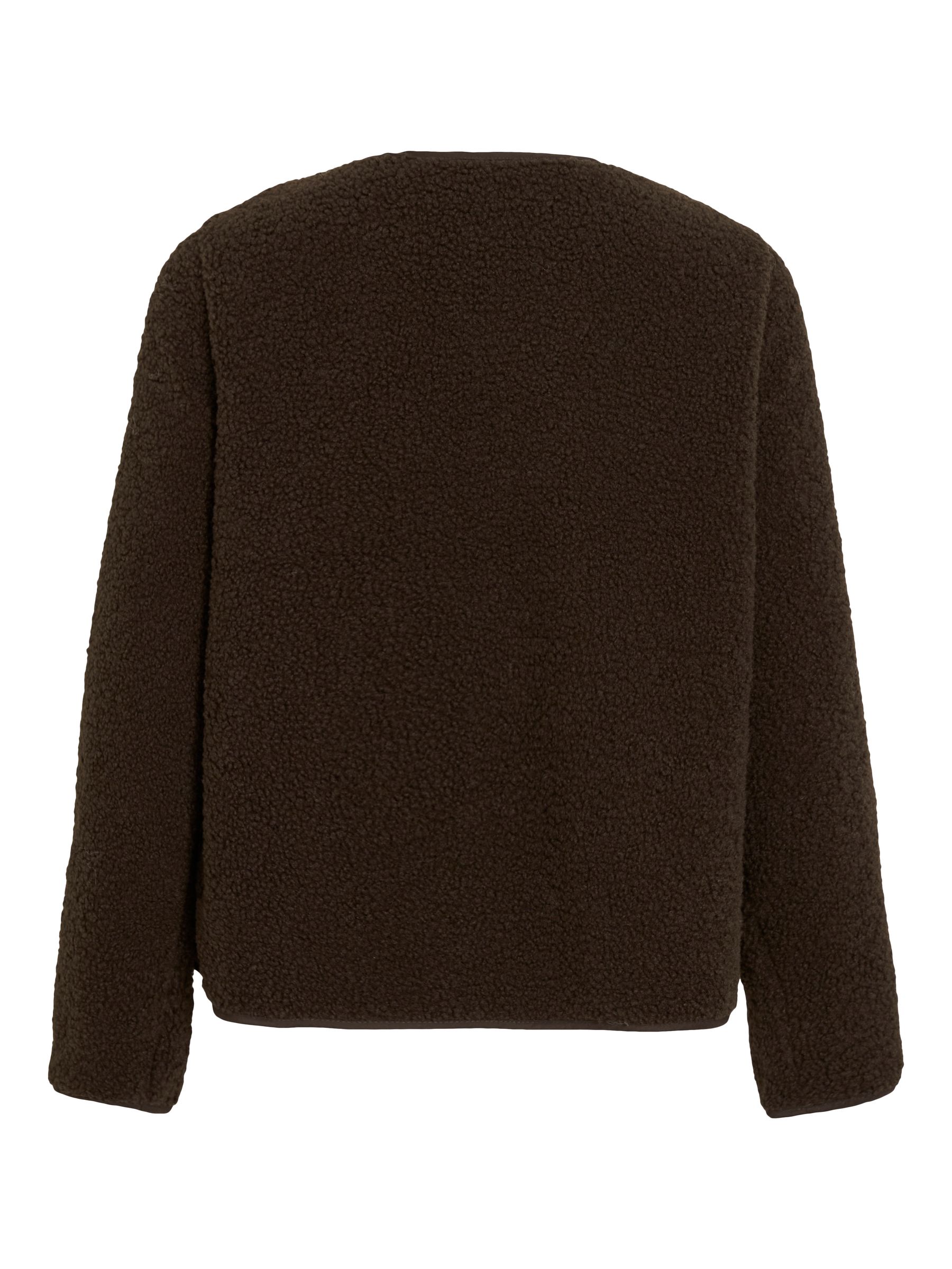 14104855_4889830_2.jpg Teddyjacke Knopflose Rundhalsausschnitt Eingrifftaschen