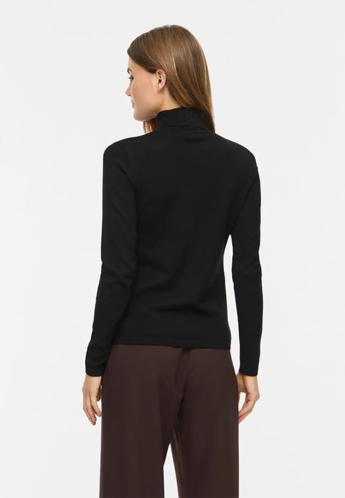 Vila Rollkragenpullover Langarm Unifarben Klassisches Design – Schwarz, Bild 6