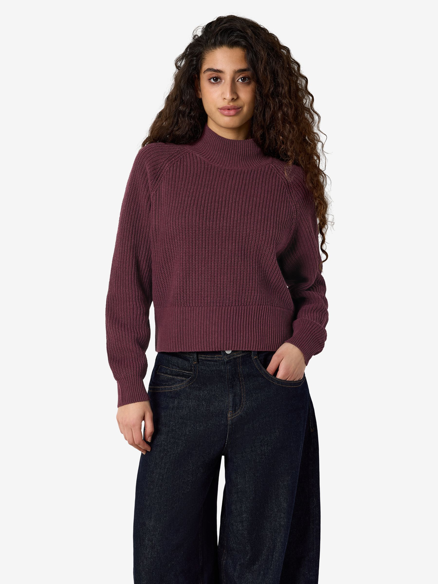 27034807_5026320_4.jpg Klassischer Pullover Stehkragen Langarm Unifarben