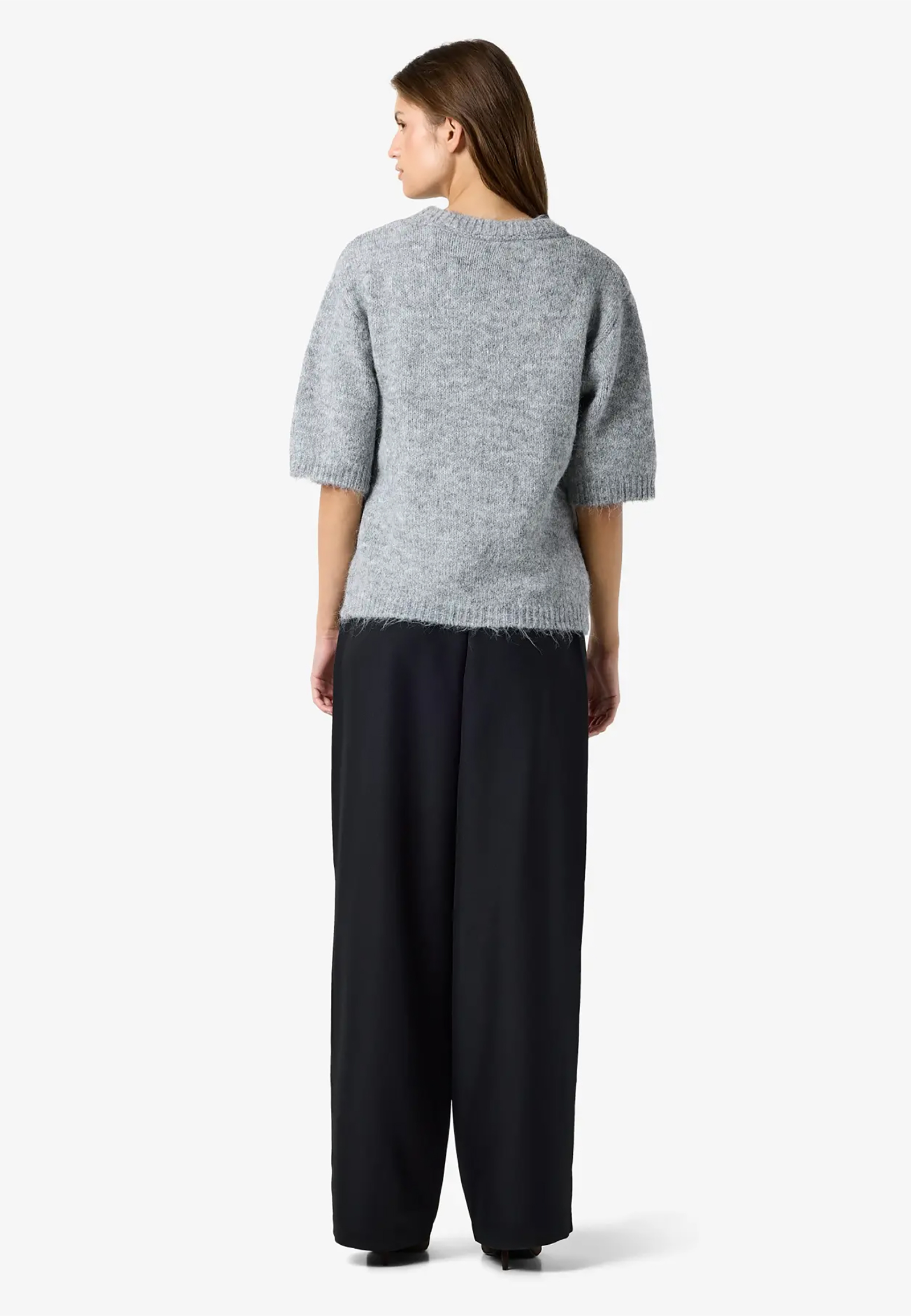 Kurzarm Strickpullover Rundhalsausschnitt Feinstrick Kurzarm Strickpullover Rundhalsausschnitt Feinstrick