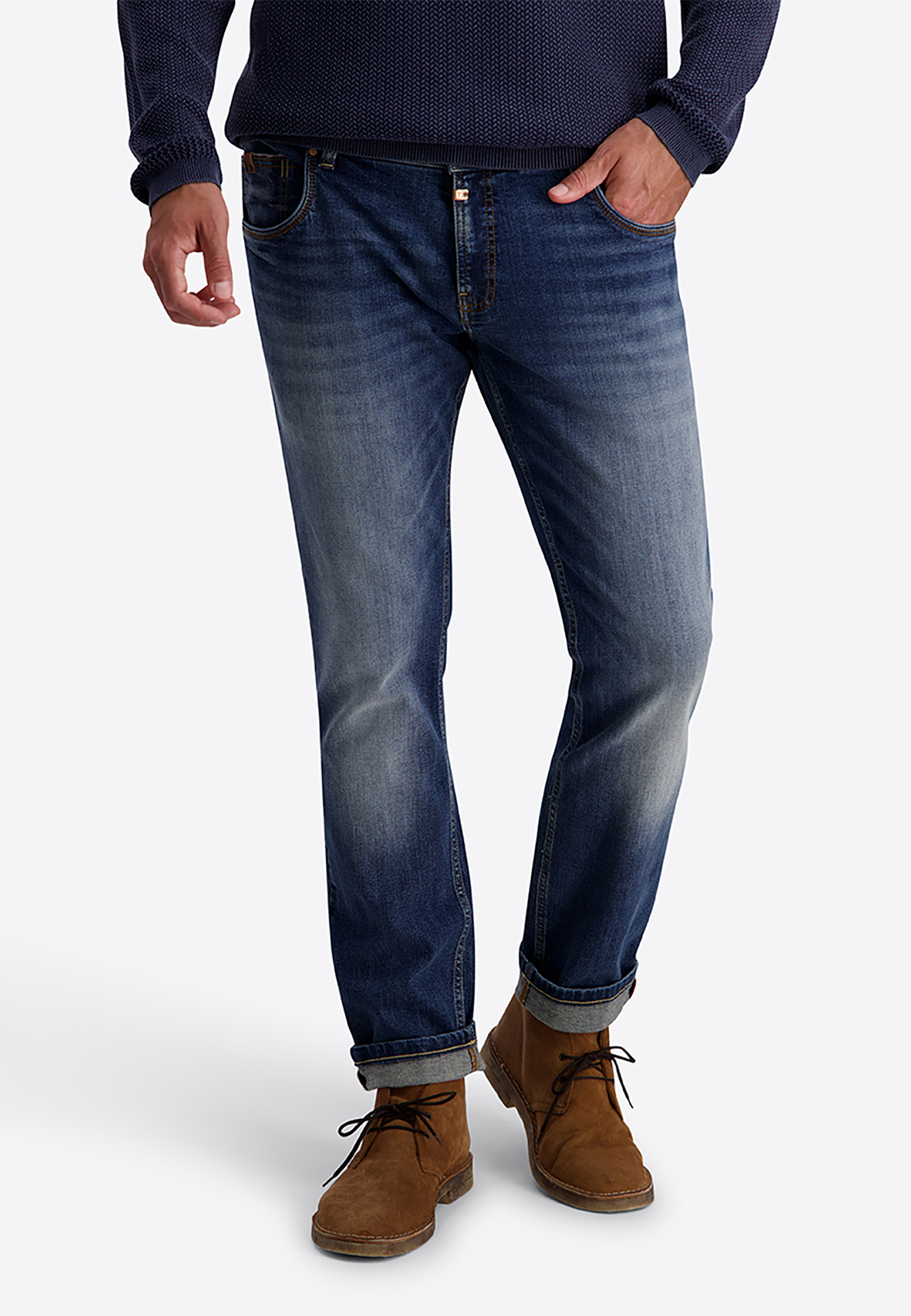 Modische Jeans Slim Fit Normale Bundhöhe Used-Waschung Modische Jeans Slim Fit Normale Bundhöhe Used-Waschung