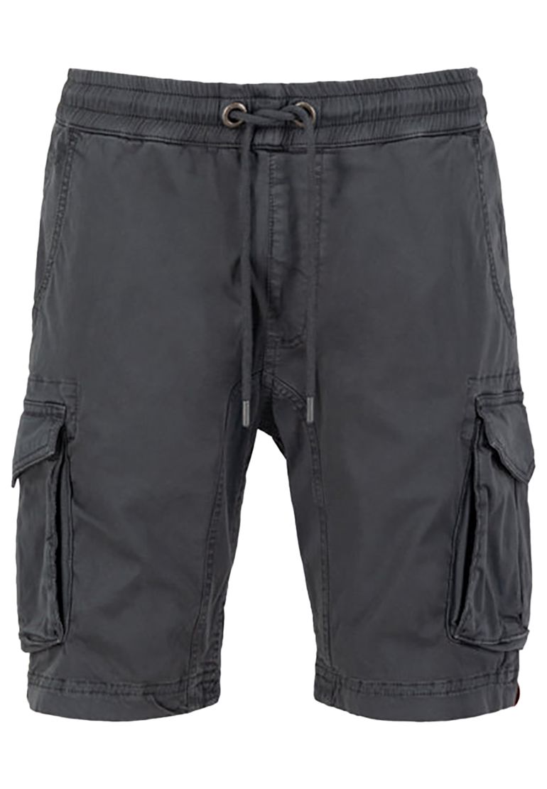 Alpha Industries Cargoshorts Regular Fit Kordelzug Pattentaschen Gummibund – Grau, Bild 1