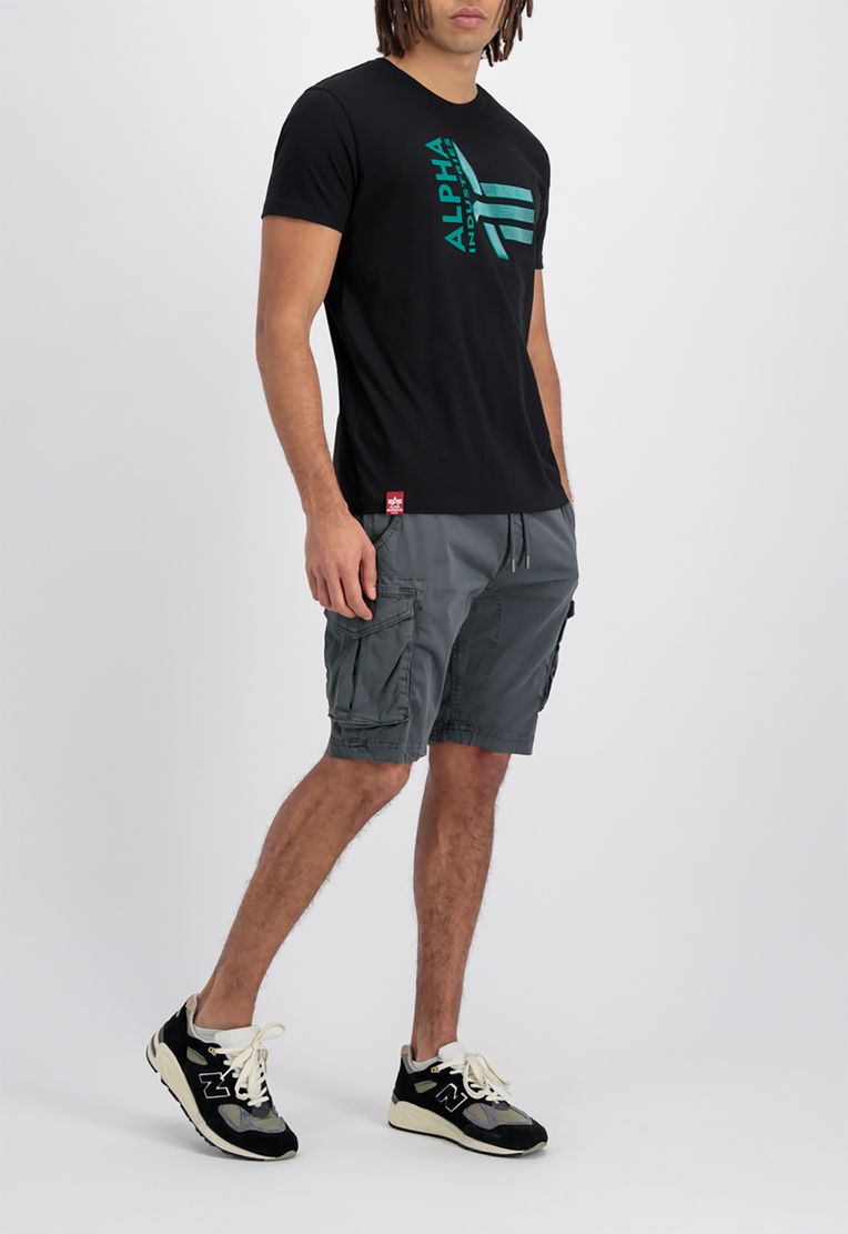 Alpha Industries Cargoshorts Regular Fit Kordelzug Pattentaschen Gummibund – Grau, Bild 2