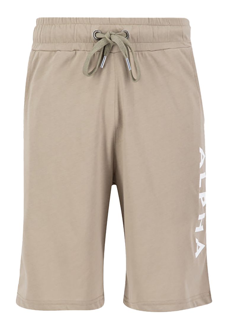 Alpha Industries Sweatshorts Regular Fit Kordelzug Logoprint Eingrifftaschen – Beige, Bild 1