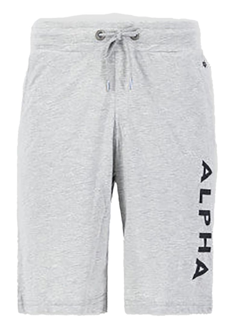 Alpha Industries Sweatshorts Regular Fit Kordelzug Logoprint Eingrifftaschen – Grau, Bild 1