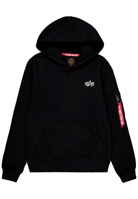 Alpha Industries Kapuzenpullover Regular Fit Rückenprint, Farbe: Schwarz