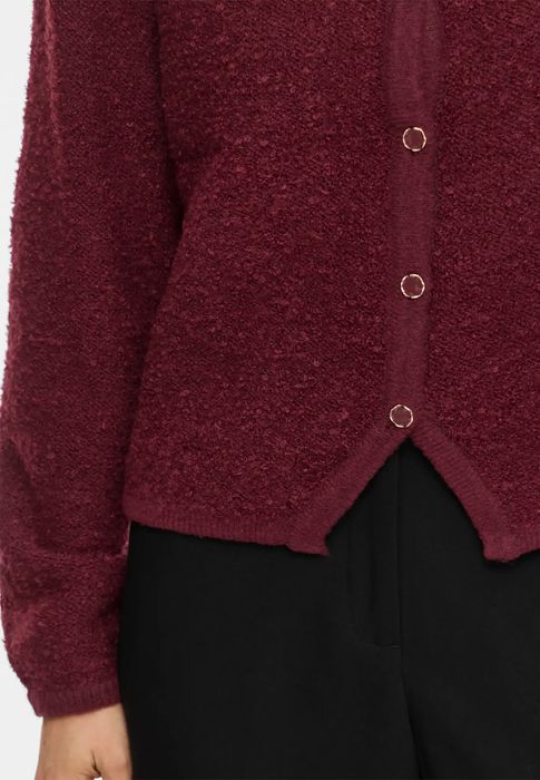 Vila Elegante Strickjacke Rundhals Knopfverschluss Langarm – Pflaume, Bild 5