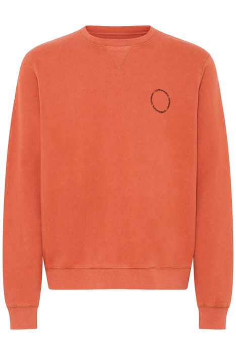 BLEND Bequemes Sweatshirt Rundhals Rippbündchen Unifarben, Farbe: Rot