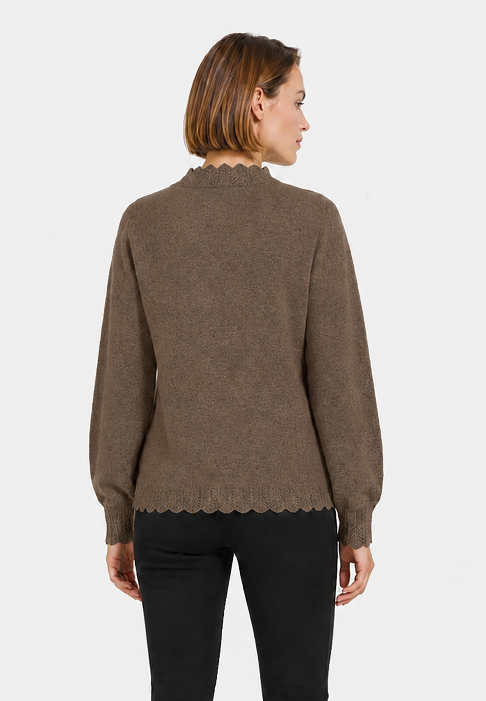 Langarm Strickpullover Ajourstrickbündchen Langarm Modisch Langarm Strickpullover Ajourstrickbündchen Langarm Modisch