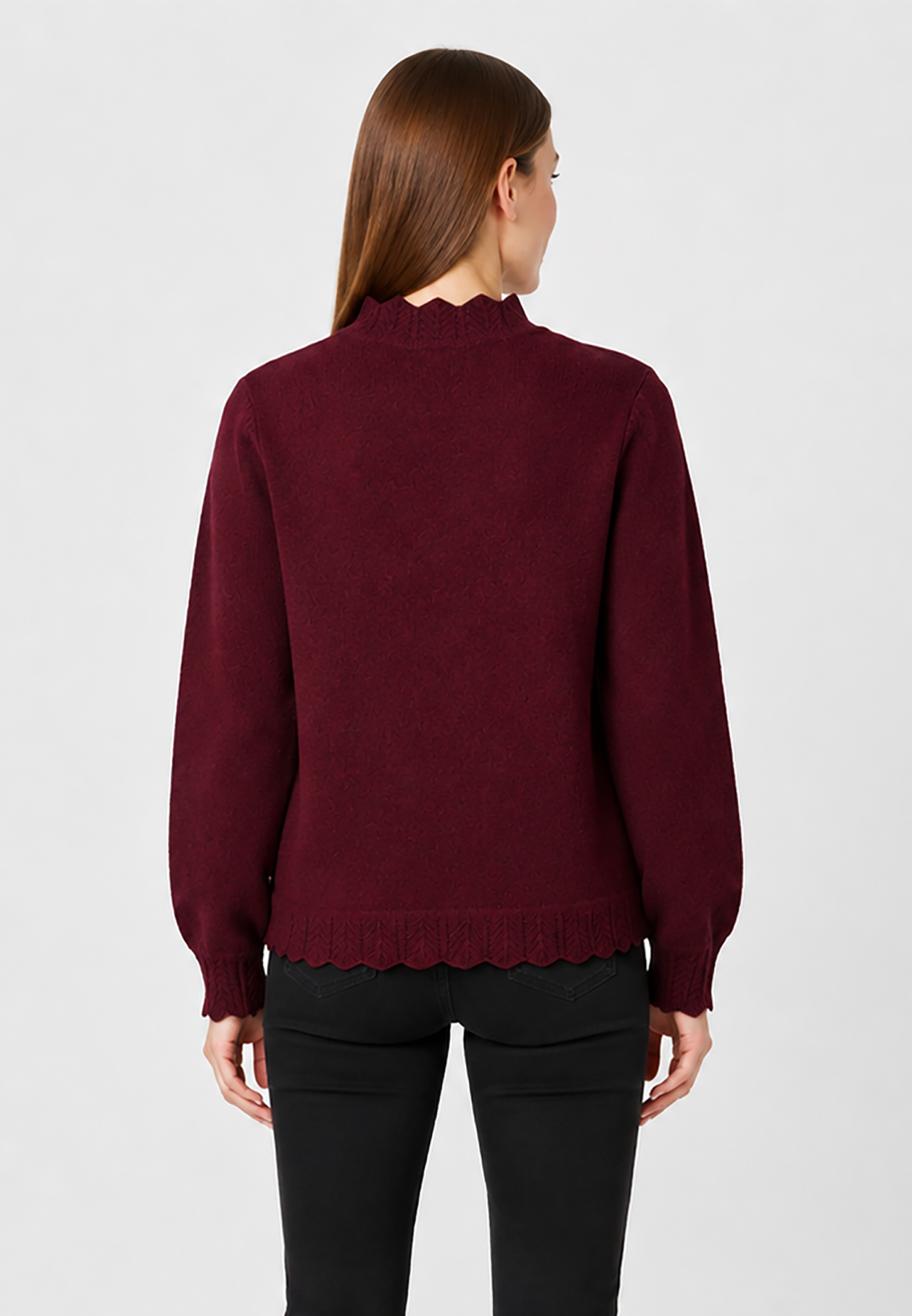 Langarm Strickpullover Ajourstrickbündchen Langarm Modisch Langarm Strickpullover Ajourstrickbündchen Langarm Modisch